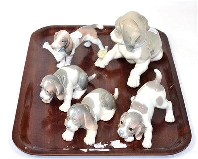 Lot 509 - Five Lladro dogs