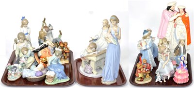 Lot 510 - A collection of twenty one ceramic figures including Royal Doulton 'Biddy', Wedgwood Town...