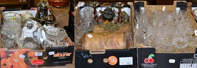 Lot 1007 - A part suite of Stuart and other glass, 19th century caddies, ceramics etc (3 boxes)