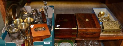 Lot 1012 - Plated ware, rosewood boxes etc