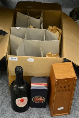 Lot 1031 - Very special Wm Youngers old beer, 1866, in box, detailed label in box, together with a box of...