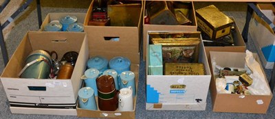 Lot 1057 - A collection of items including advertising crates, tins, collectable tins, kitchenalia, etc...