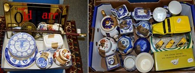 Lot 1078 - A quantity of Ringtons blue and white ceramics; a Ringtons tea van caddy; two boxed toy cars; a...