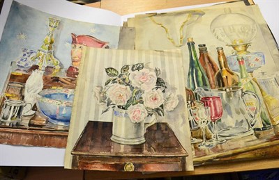 Lot 1103 - George Jackson (1898 - 1974)  Still life of roses and a white mug, signed and dated 1960,...