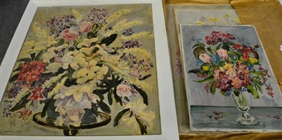 Lot 1107 - George Jackson (1898 - 1974) A still life with assorted flowers, signed and dated 1963, oil on...