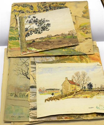 Lot 1110 - George Jackson (1898 - 1974) ";Burnbridge, Masham"; signed and dated 1955, watercolour,...