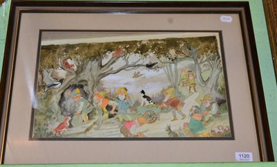 Lot 1120 - Attributed to Patience Arnold (1901-1992) Stocking up for Winter, watercolour