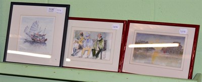 Lot 1130 - Three various watercolours each bearing Ashenden Fine Art Gallery stamp verso