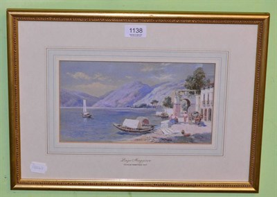 Lot 1138 - Charles Rowbotham (1856-1921 Lago Maggiore, signed and dated 1907 (lower  right), watercolour, 15cm