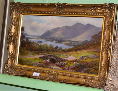 Lot 1151 - William Lakin Turner (1867-1936) Derwentwater and Skiddaw from Ashness Bridge, signed, oil on...