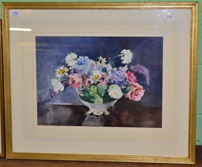 Lot 1160 - Florence Raingill Walker (20th century) A still life of assorted flowers in a ceramic bowl, signed