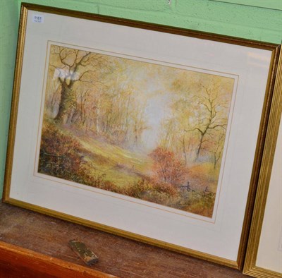 Lot 1161 - Gordan Lee (20th century) ";Woodland Walk";, gouache