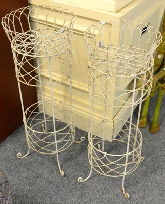 Lot 1170 - A pair of 19th century painted wire work planters