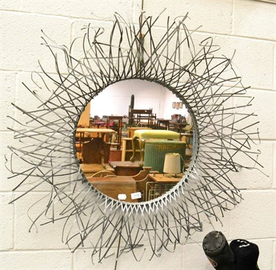 Lot 1178 - A white metal framed modernist mirror