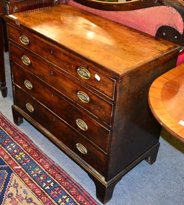 Lot 1271 - A George III mahogany chest of drawers, the rectangular cross banded top above four graduated...