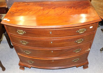 Lot 1312 - A mahogany bow front four height chest of drawers