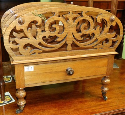 Lot 1318 - A Victorian walnut three division Canterbury