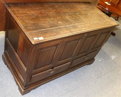 Lot 1342 - An oak mule chest