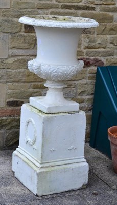 Lot 1349 - Cream painted garden urn (water feature)