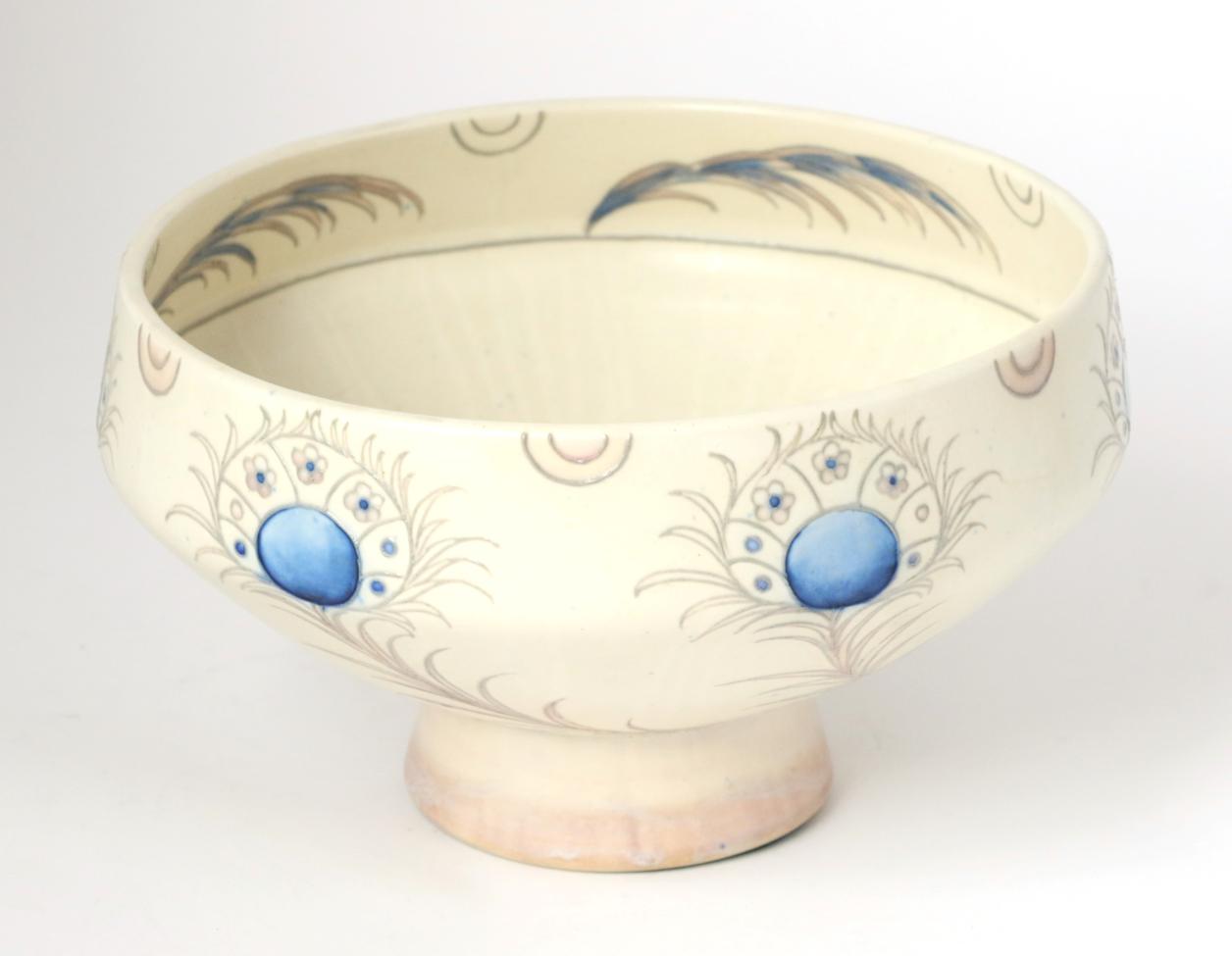 Lot 21 - A Moorcroft pottery pedestal bowl, with painted and impressed signature, impressed marks...