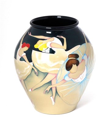 Lot 25 - A Moorcroft pottery vase by Emma Bossons in the Degas' Dancers pattern, 11/60, with painted and...