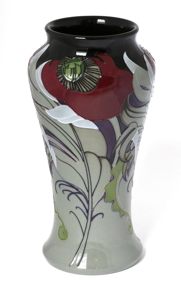Lot 26 - A Moorcroft pottery vase by Emma Bossons in the Clonderwood pattern, 11/100, with painted and...