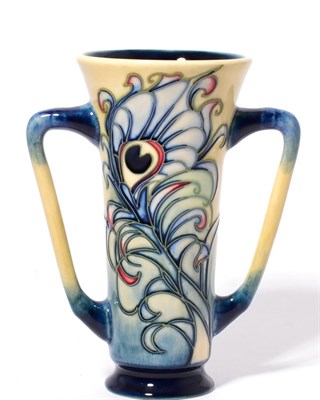 Lot 50 - A Moorcroft pottery floating feathers two handled loving cup designed by Emma Bossons, limited...