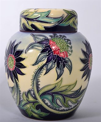 Lot 70 - A Moorcroft pottery Dornies dream 769/6 ginger jar designed by Nicola Slaney, 15.5cms high (boxed)