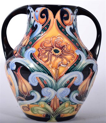 Lot 71 - A Moorcroft pottery Florian spirit two handled 5/7 vase limited edition no 49/50 by Rachel...