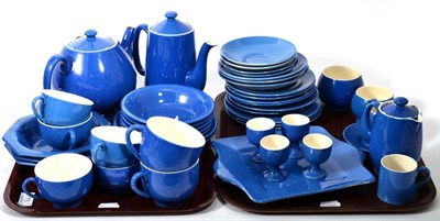 Lot 73 - A Moorcroft pottery powder blue part breakfast set