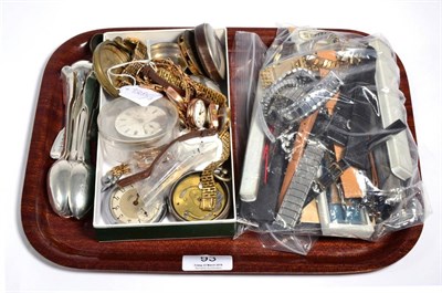 Lot 93 - Three ladies 9ct gold wristwatches, ladies Seiko wristwatch, pocket watch cases and movements,...