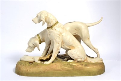 Lot 96 - A Royal Dux model of hounds and their game
