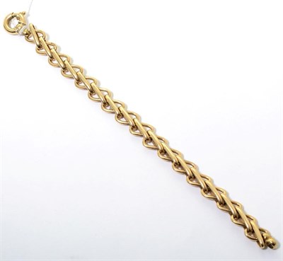 Lot 107 - A 9 carat gold fancy oval link bracelet, length 19.5cm