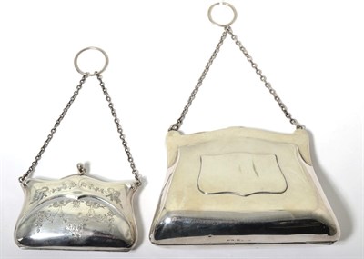 Lot 121 - A silver purse, Horton & Allday, Birmingham date letter rubbed, circa 1900; and another similar...