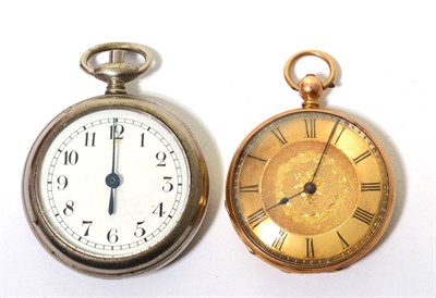 Lot 124 - A lady's fob watch, a nickel cased pedometer and an Omega watch box (3)