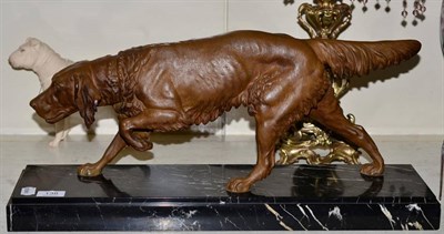 Lot 138 - C Masson painted spelter figure of a gundog on marble base