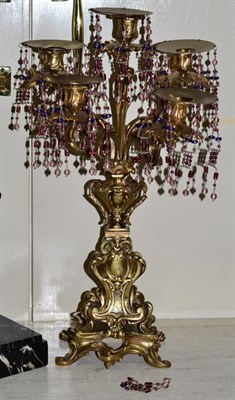Lot 139 - A 19th century gilt bronze five light candelabra