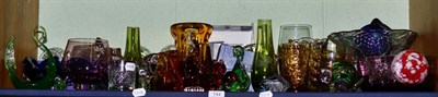 Lot 144 - A group of 20th century coloured glass including Wedgwood, Caithness etc