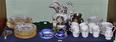 Lot 147 - A 19th century Elysian pattern transfer printed jug; a 19th century Chinese tree pattern part...