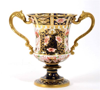 Lot 174 - A Royal Crown Derby Imari pattern twin handled cup