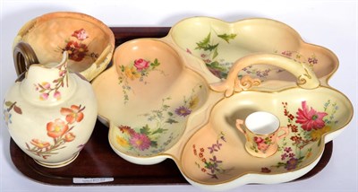 Lot 226 - Four pieces of Royal Worcester blush ivory ground porcelain (4)