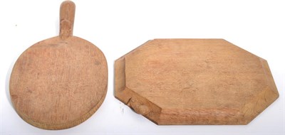 Lot 241 - A Robert 'Mouseman' Thompson cheese board and bread board