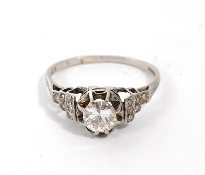 Lot 301 - An Art Deco solitaire diamond ring, an old cut diamond in a claw setting, to diamond set...