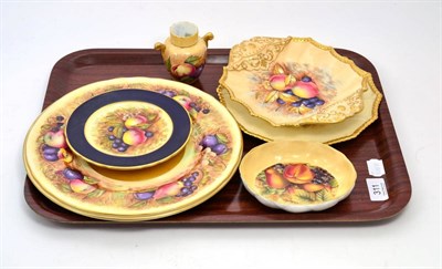 Lot 311 - A group of Ainsley Orchard Gold comprising two plates (26cm & 27cm diameter), an oval dish...