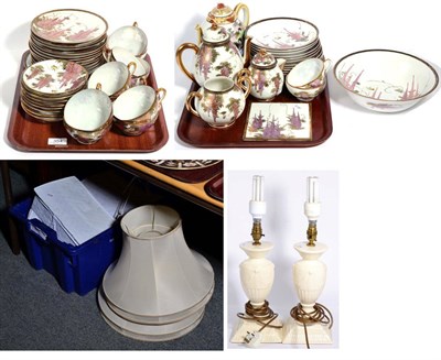 Lot 354 - An extensive Japanese eggshell tea set, twelve settings, foliate and gilt decoration; together with