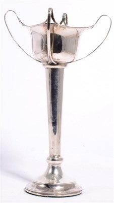 Lot 382 - An Art Nouveau silver posy vase, maker's mark indistinct, London 1912, 22.5cm high, base filled