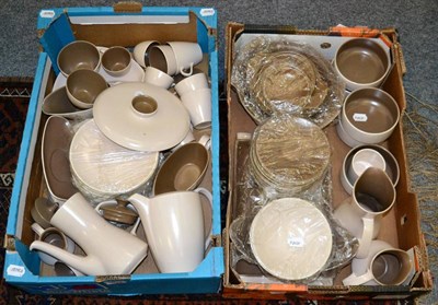 Lot 1017 - A service of Poole pottery Twin tone dinner wares,decorative ceramics and other items (five boxes)