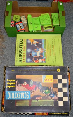 Lot 1018 - Subbuteo Table Soccer, Continental Cub edition, with various boxed accessories; and a...