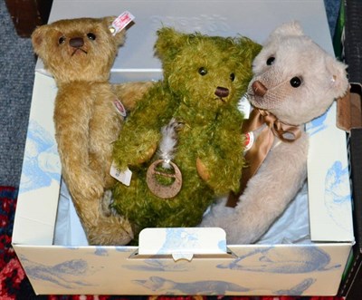 Lot 1033 - Three Steiff teddy bears comprising Jules, The Jungle teddy bear; British Collectors teddy bear...