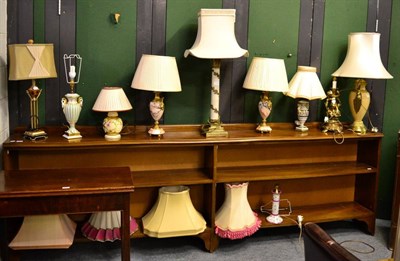 Lot 1048 - Ten various modern table lamps